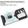 Military Grade All-In-One Ring Stand Card Case for Samsung Galaxy S25 Ultra - Silver