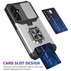 Military Grade All-In-One Ring Stand Card Case for Samsung Galaxy S25 - Silver