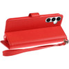 Extra Series Essential Leather Wallet Stand Case for Samsung Galaxy S25 - Red