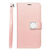 Extra Series Essential Leather Wallet Stand Case for Samsung Galaxy S25 - Rose Gold