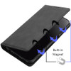 Leather Folio Wallet Case for Samsung Galaxy S25 Plus - Black