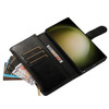 Leather Wallet Case with Zipper Pocket for Samsung Galaxy S25 Ultra - Black