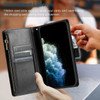 Leather Wallet Case with Zipper Pocket for Samsung Galaxy S25 Ultra - Black