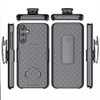 Shell Holster Kickstand Case with Spring Belt Clip for Samsung Galaxy S25 Plus - Black