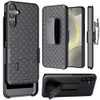 Shell Holster Kickstand Case with Spring Belt Clip for Samsung Galaxy S25 Plus - Black