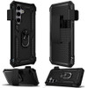 Military Grade Hybrid Case with Belt Clip Holster for Samsung Galaxy S25 - Black