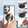 Tough Shield Crystal Case with MagSafe Magnetic Ring Holder for Samsung Galaxy S25 Ultra - Black