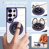 Tough Shield Crystal Case with MagSafe Magnetic Ring Holder for Samsung Galaxy S25 Ultra - Purple