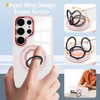 Tough Shield Crystal Case with MagSafe Magnetic Ring Holder for Samsung Galaxy S25 Ultra - Pink