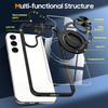 Tough Shield Crystal Case with MagSafe Magnetic Ring Holder for Samsung Galaxy S25 Plus - Black