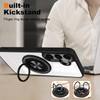 Tough Shield Crystal Case with MagSafe Magnetic Ring Holder for Samsung Galaxy S25 Plus - Black