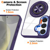 Tough Shield Crystal Case with MagSafe Magnetic Ring Holder for Samsung Galaxy S25 Plus - Purple