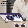 Tough Shield Crystal Case with MagSafe Magnetic Ring Holder for Samsung Galaxy S25 Plus - Purple