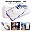 Tough Shield Crystal Case with MagSafe Magnetic Ring Holder for Samsung Galaxy S25 Plus - Purple