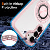 Tough Shield Crystal Case with MagSafe Magnetic Ring Holder for Samsung Galaxy S25 Plus - Pink