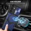 Superior Series Hybrid Case with MagSafe Magnetic Ring Stand and Camera Lens Cover for Samsung Galaxy S25 - Blue