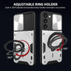 Superior Series Hybrid Case with MagSafe Magnetic Ring Stand and Camera Lens Cover for Samsung Galaxy S25 - Silver