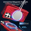 Military Grade TUFF Case with MagSafe Magnetic Rotating Ring Stand for Samsung Galaxy S25 Ultra - Red