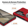 Military Grade TUFF Case with MagSafe Magnetic Rotating Ring Stand for Samsung Galaxy S25 Ultra - Red