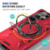Military Grade TUFF Case with MagSafe Magnetic Rotating Ring Stand for Samsung Galaxy S25 Ultra - Red