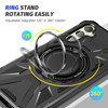 Military Grade TUFF Case with MagSafe Magnetic Rotating Ring Stand for Samsung Galaxy S25 - Black