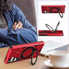 Military Grade TUFF Case with MagSafe Magnetic Rotating Ring Stand for Samsung Galaxy S25 - Red