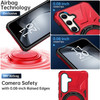 Military Grade TUFF Case with MagSafe Magnetic Rotating Ring Stand for Samsung Galaxy S25 - Red