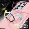 Dual Layer MagSafe Case with Rotating Stand and Privacy Camera Cover for Samsung Galaxy S25 Ultra - Pink