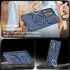 Dual Layer MagSafe Case with Rotating Stand and Privacy Camera Cover for Samsung Galaxy S25 Plus - Blue