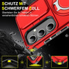 Dual Layer MagSafe Case with Rotating Stand and Privacy Camera Cover for Samsung Galaxy S25 Plus - Red