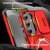 Dual Layer MagSafe Case with Rotating Stand and Privacy Camera Cover for Samsung Galaxy S25 Plus - Red