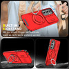 Dual Layer MagSafe Case with Rotating Stand and Privacy Camera Cover for Samsung Galaxy S25 Plus - Red