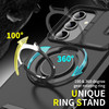 Dual Layer MagSafe Case with Rotating Stand and Privacy Camera Cover for Samsung Galaxy S25 - Black