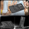 Dual Layer MagSafe Case with Rotating Stand and Privacy Camera Cover for Samsung Galaxy S25 - Black