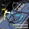 Dual Layer MagSafe Case with Rotating Stand and Privacy Camera Cover for Samsung Galaxy S25 - Blue