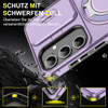 Dual Layer MagSafe Case with Rotating Stand and Privacy Camera Cover for Samsung Galaxy S25 - Purple