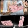 Dual Layer MagSafe Case with Rotating Stand and Privacy Camera Cover for Samsung Galaxy S25 - Pink