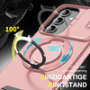 Dual Layer MagSafe Case with Rotating Stand and Privacy Camera Cover for Samsung Galaxy S25 - Pink
