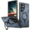 Military Grade MagSafe Hybrid Case with Kickstand Ring Holder for Samsung Galaxy S25 Ultra - Blue