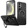 Military Grade MagSafe Hybrid Case with Kickstand Ring Holder for Samsung Galaxy S25 Plus - Black