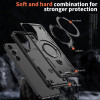 Military Grade MagSafe Hybrid Case with Kickstand Ring Holder for Samsung Galaxy S25 Plus - Black