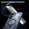 Military Grade MagSafe Hybrid Case with Kickstand Ring Holder for Samsung Galaxy S25 Plus - Blue