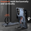 Military Grade MagSafe Hybrid Case with Kickstand Ring Holder for Samsung Galaxy S25 Plus - Blue