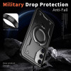 Military Grade MagSafe Hybrid Case with Kickstand Ring Holder for Samsung Galaxy S25 - Black