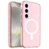 Crystal Glitter Fusion Case with MagSafe Magnetic Ring for Samsung Galaxy S25 - Pink