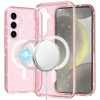 Crystal Glitter Fusion Case with MagSafe Magnetic Ring for Samsung Galaxy S25 - Pink