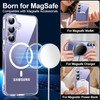 Crystal Clear Transparent Hybrid Case with MagSafe Magnetic Ring for Samsung Galaxy S25 Plus