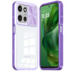 HD Transparent Case with Camera Privacy Cover for Motorola Moto G Power 2025 - Purple