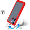 Military Grade Tough Shield Snap-on Transparent Case for Motorola Moto G 2025 - Red