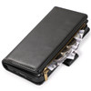 Leather Wallet Case with Zipper Pocket for iPhone 16e - Black